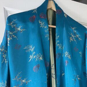 Turquoise Brocade Robe (Short)
